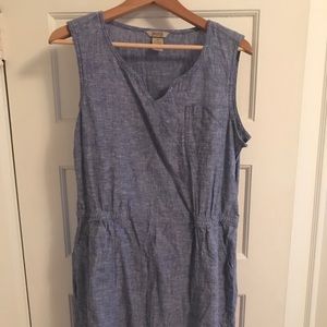 Duluth Trading Co hemp sleeveless dress.